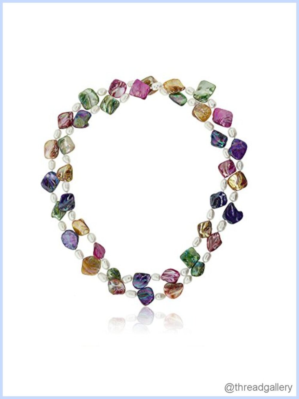 Multicolor Cultured Freshwater Pearl Strand Necklace 46 Inch